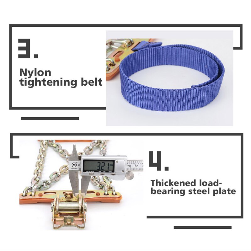 Universal steel truck wheel tire ice snow ice chain belt winter skid off-road vehicle wheel chain mud road safety and safety