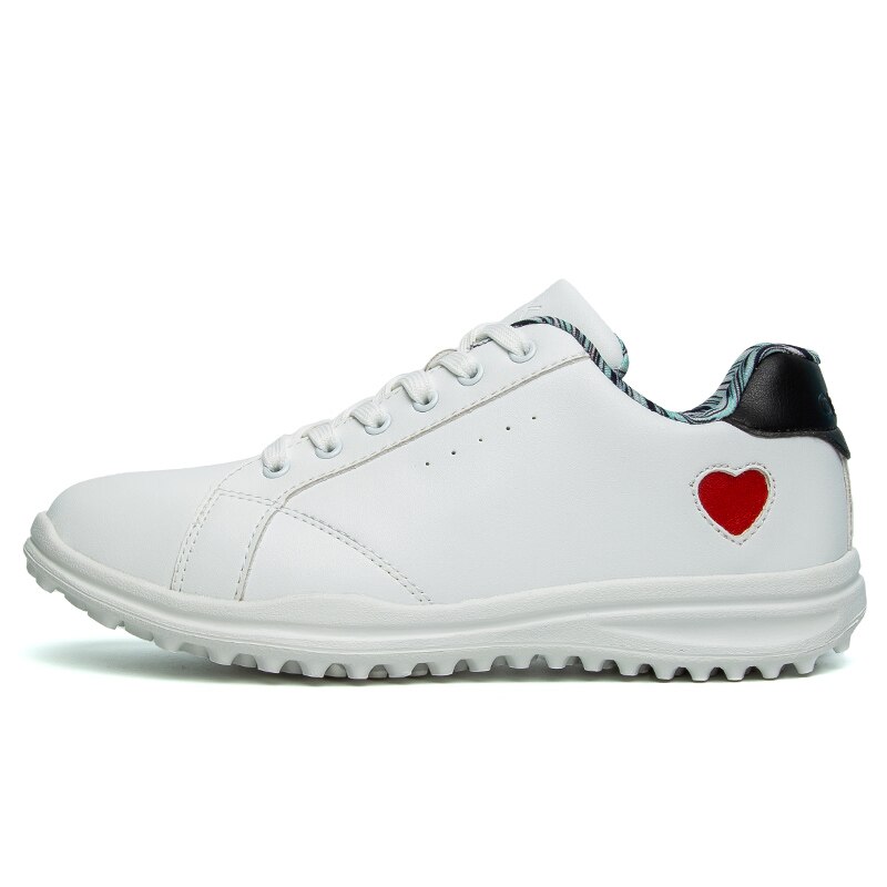 Waterproof Golf Shoes Women Girls Golf Training Sport Shoes Female Spiked Golf Shoes Kids Women Athletics Walking: White Black / 7.5