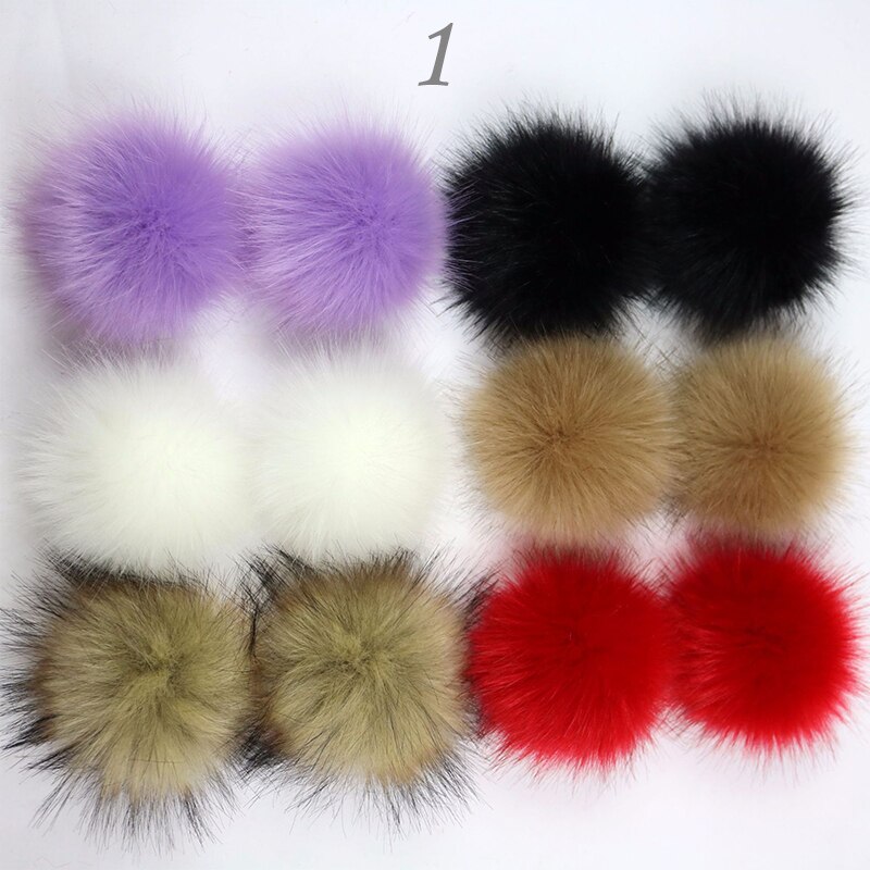 12Pcs 8Cm Diy Winter Faux Fur Ball Pompom Vrouwen Auto Tas Sleutelhanger Sleutelhanger Elastische Diy Sleutelhanger Konijn haarwortel Zakken Hoed Decor