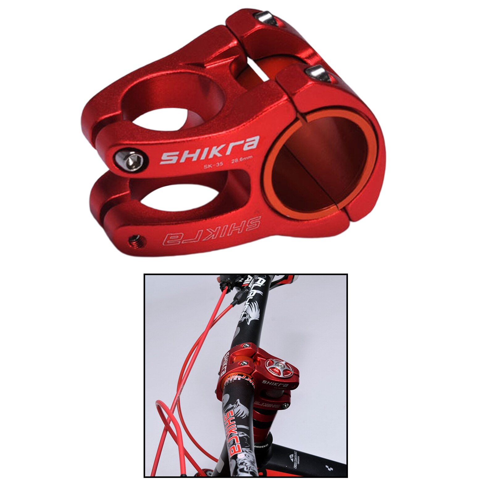 Mtb Stuurpen 31.5Mm 35Mm Bar Klem Licht Sterke Legering Stem Voor Mountainbike Reparatie Onderdelen: Red