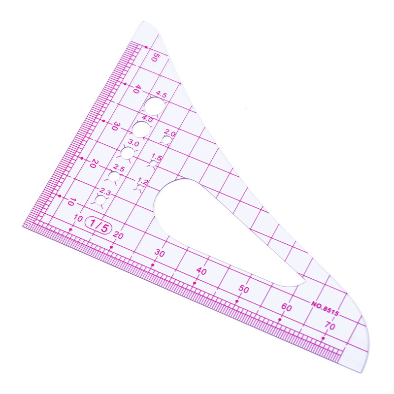 Triangle Scale Cloth Ruler for Tailor Sewing, Cutting Tools, DIY Handmade, 1:4, 1:5, 1Pc: light green