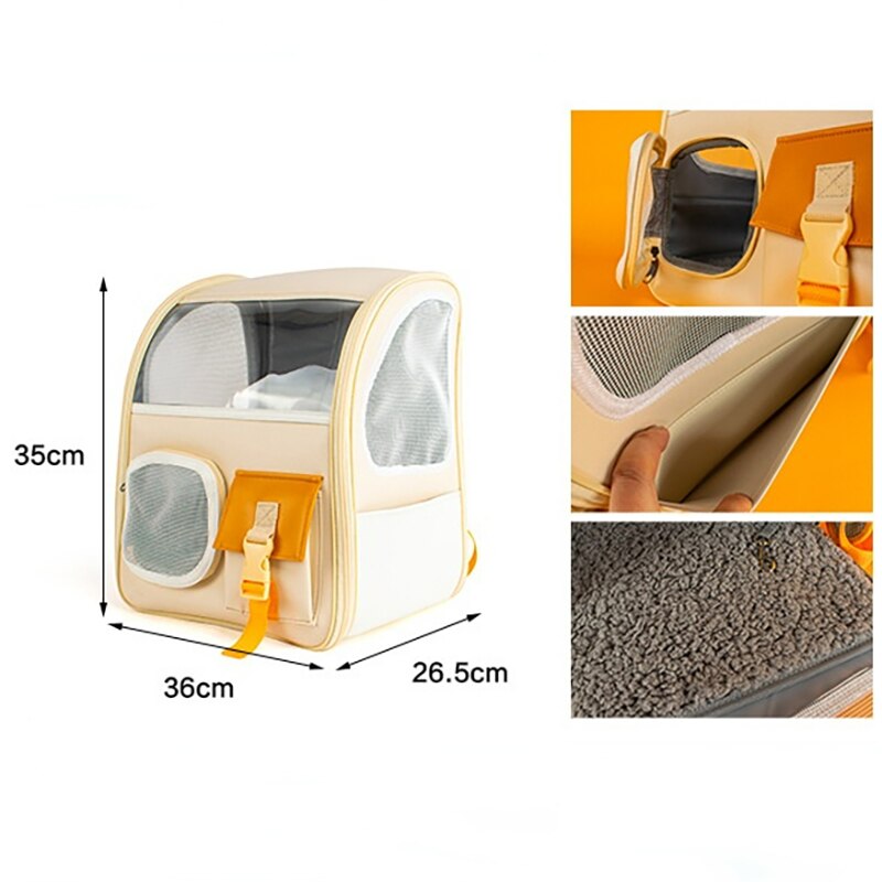 Cat Carrier Bag Outdoor Pet Shoulder Bag Carriers Backpack Breathable Portable Travel Transparent Bag For Small Dogs Cats: A1