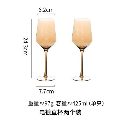 Loodvrij kristal rode wijnglas gekleurd geplateerd glas champagneglazen huishoudelijke wijn: A