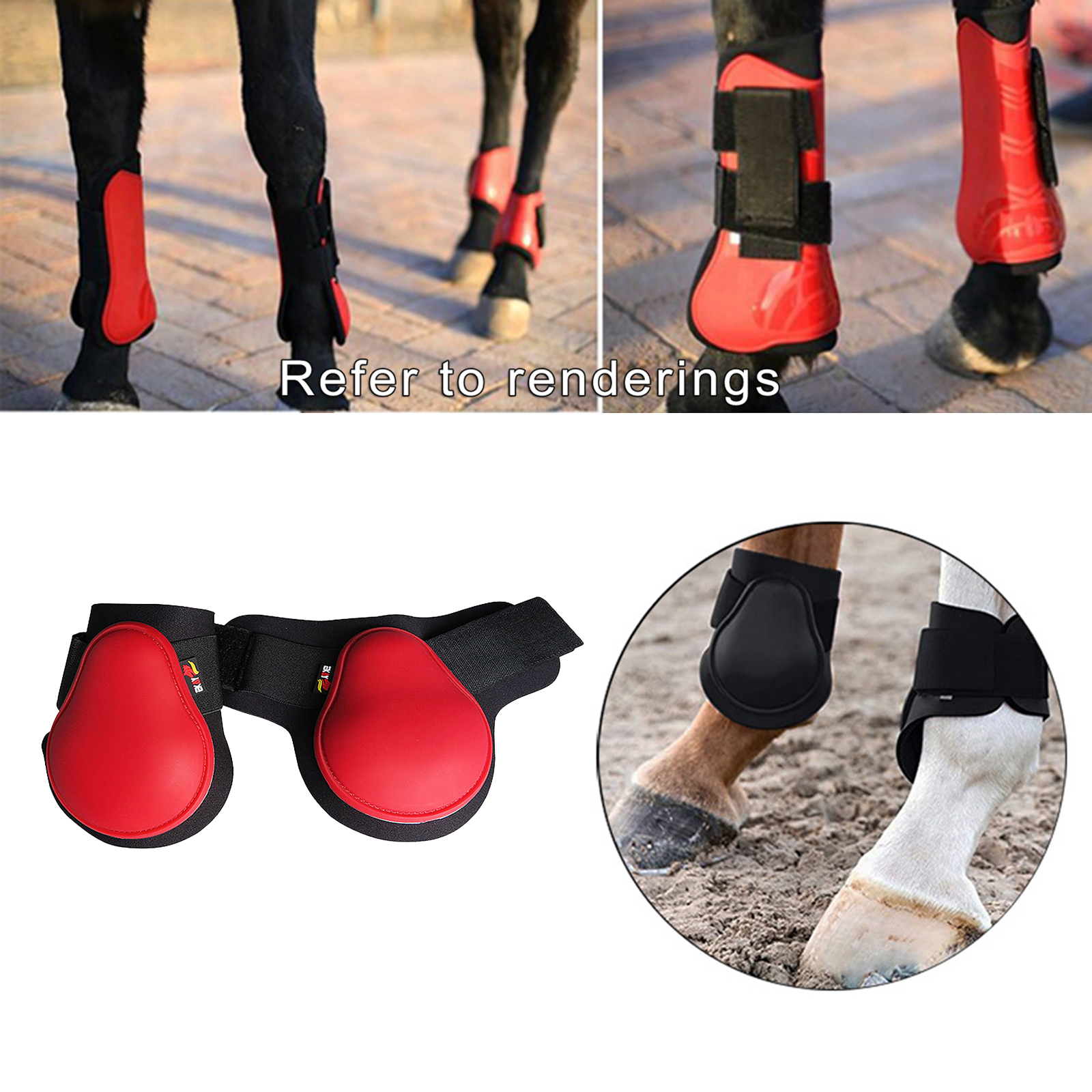 Equestrian Horse Leg Tendon Boots Exercise Adjustable PU Leather Guard