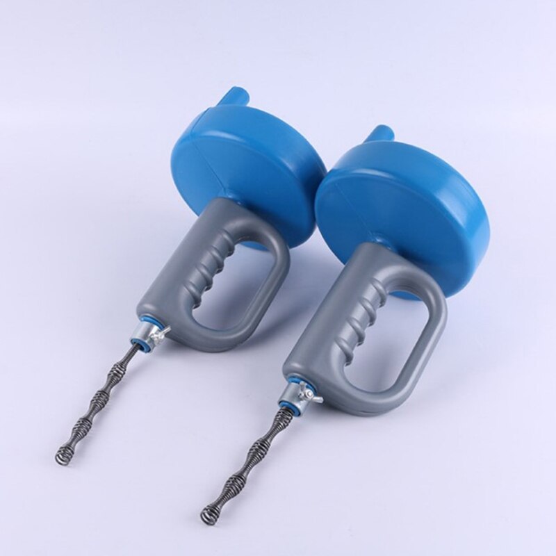 Drain Clog Remover Tool Hand Crank Carbon Steel Sink Snake Cleaner Drain Auger Sewer Toilet Dredge Blue Hand Crank