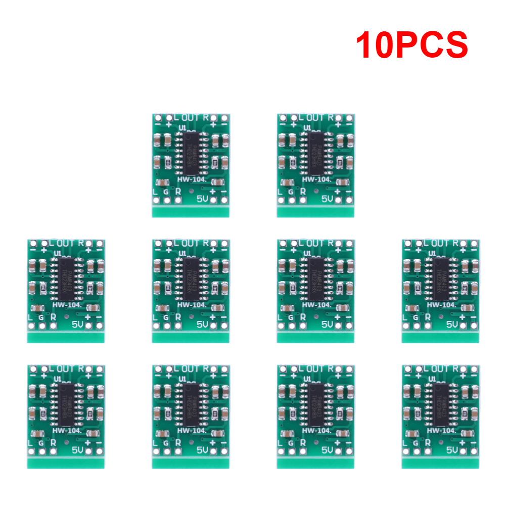 50-1PCS PAM8403 Audio Speaker Sound Amplifier Board Module DC2.5-5.5V 2*3W Mini Power Amplifier Board for Class D Stereo Audio: green