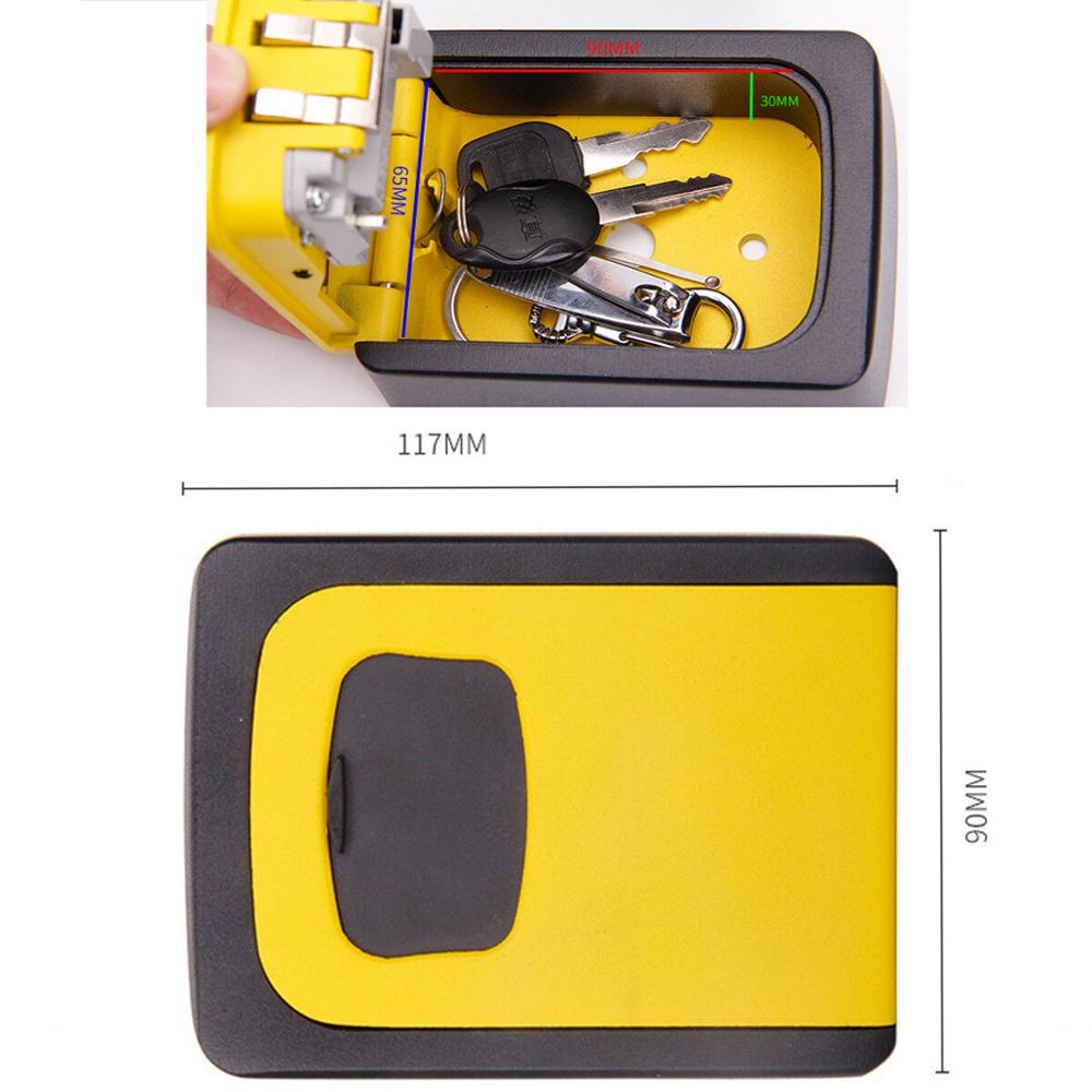 4 Digit Combination Password Safety Key Box Lock Padlock Organizer Wall Mounted