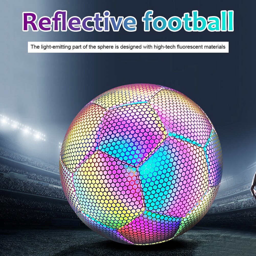 Reflective Soccer Ball Luminous Night Glow Footballs Adult Child Training Competition Football Student Training Soccer Ball
