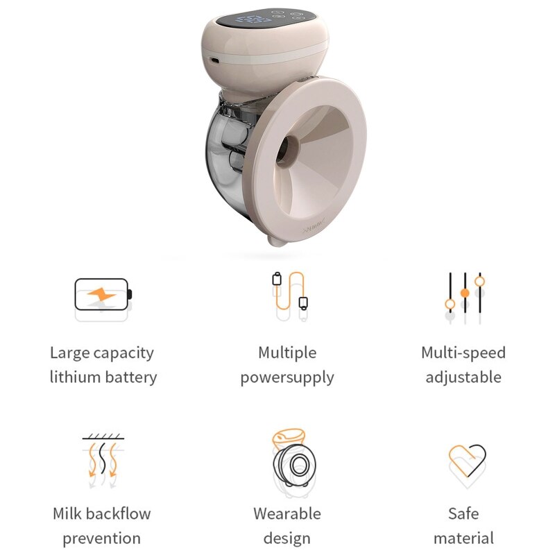 Tiralatte elettrico a mano libera tiralatte indossabile allattamento al seno collettore di latte estrattore automatico di mungitore USB ricaricabile