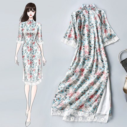 Boutique cheongsams summer chiffon dress for women – Grandado