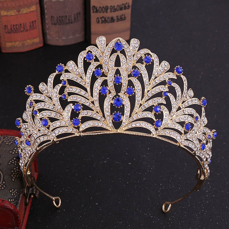 Tiaras barrocas de lujo para novia, cristal, Reina, Princesa, coronas grandes, diamantes de imitación, hojas, diadema nupcial, accesorios para el cabello de boda, Tiaras