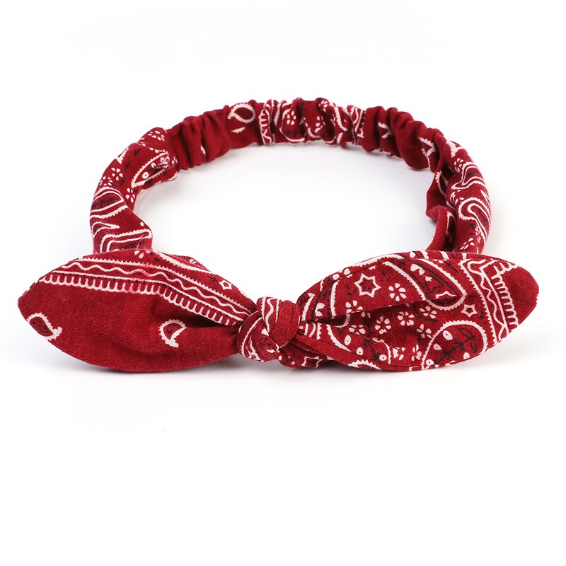 Bandeau élastique à nœud croisé pour femmes, style Boho, imprimé doux et solide, style Vintage, Turban, bandana, accessoires pour cheveux: S2-1