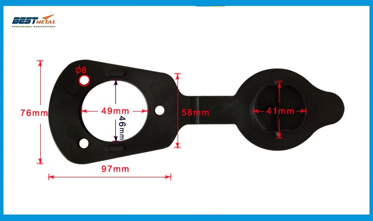 2 pieces Black color PVC CAP and GASKETS for flush mount fishing rod Rack holders 7739N