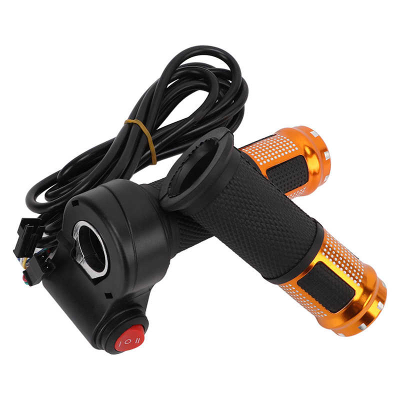 Electric Bicycle Throttle Grip Electric Bike Throttle Handle Universal 12V‑99V for Electric Bicycle: gold