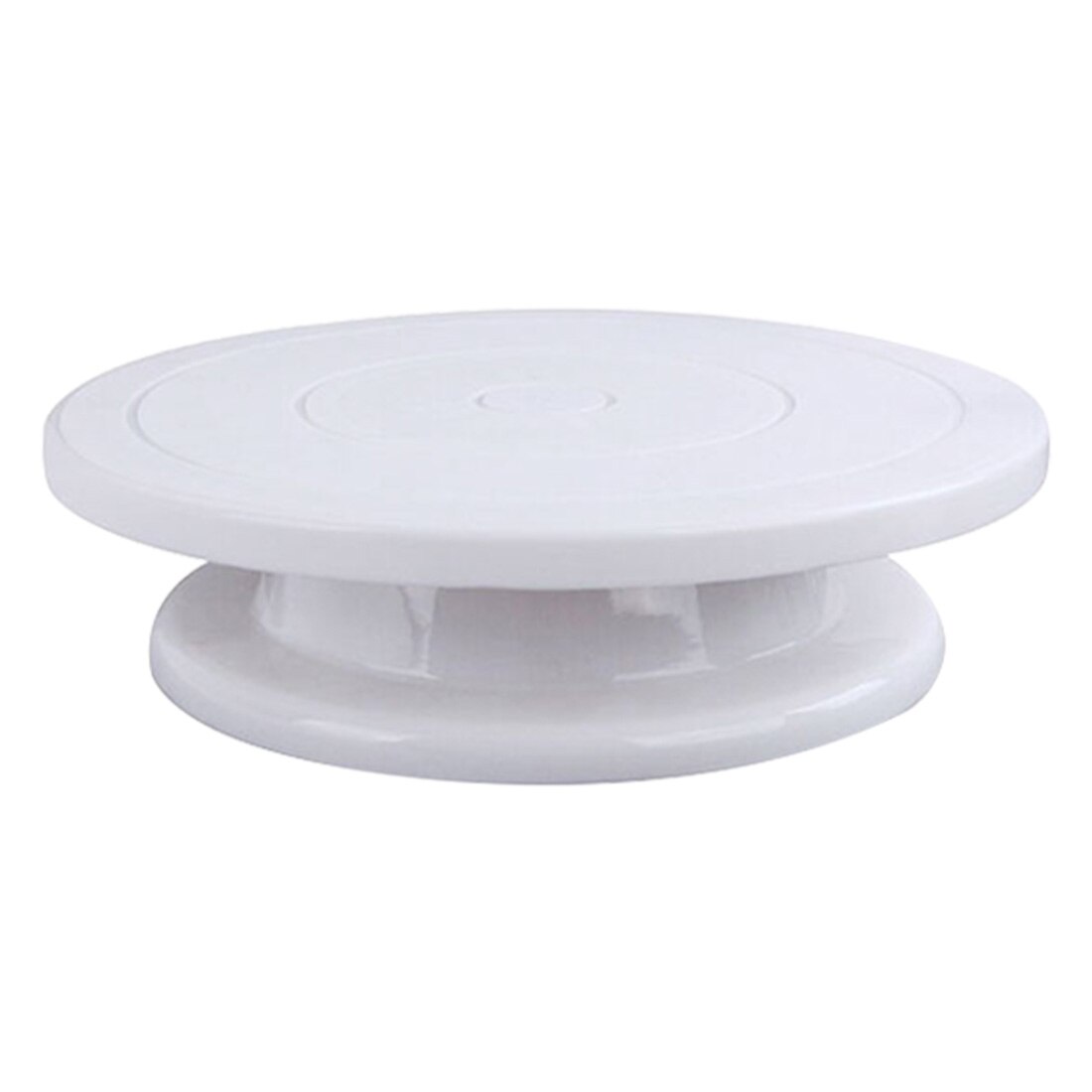 4 Kleuren Plastic Taart Draaitafel Taart Stand Roterende Taart Decoreren Draaitafel Anti-Slip Ronde Cake Stand Roterende Pan: White Cake Stands