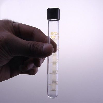 Scale Line 10ml Glass Test Tube Round bottom with screw cap for Chemistry Laboratory