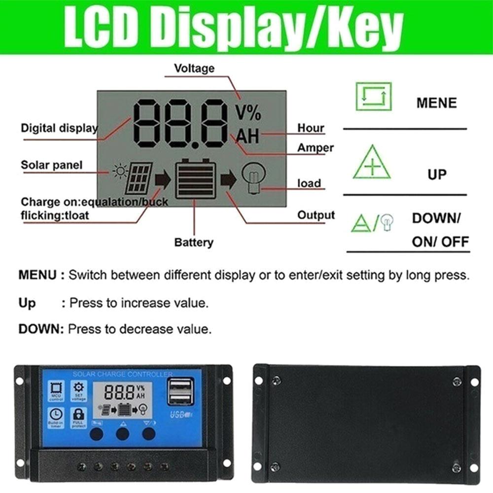 5V/1.2A Dual Usb PWM Solar Controller PWM Controller Home LCD Display Solar Controller Solar Charge Controller