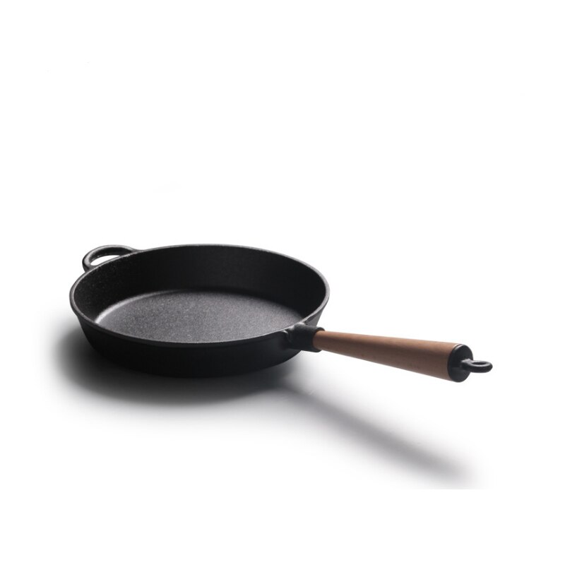 22cm 24cm 26cm Cast Iron Frying Pan Steak Pot with Wooden Handle Cast Iron Skillet Set 3pieces Cookware Set