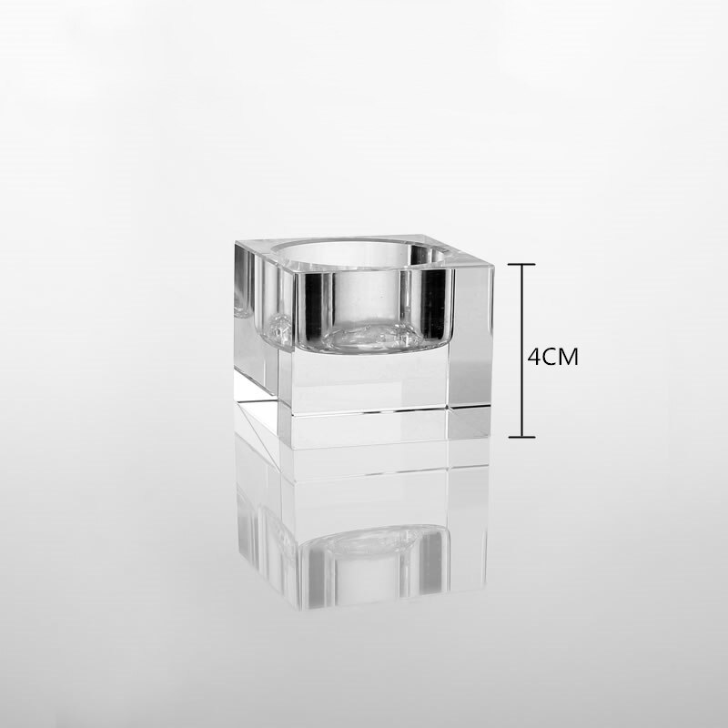 IMUWEN K9 Crystal Candle Holder Delicate Candle Stand Center Table Candlestick For Party Home Decoration: 4CM HEIGHT / 1Pc