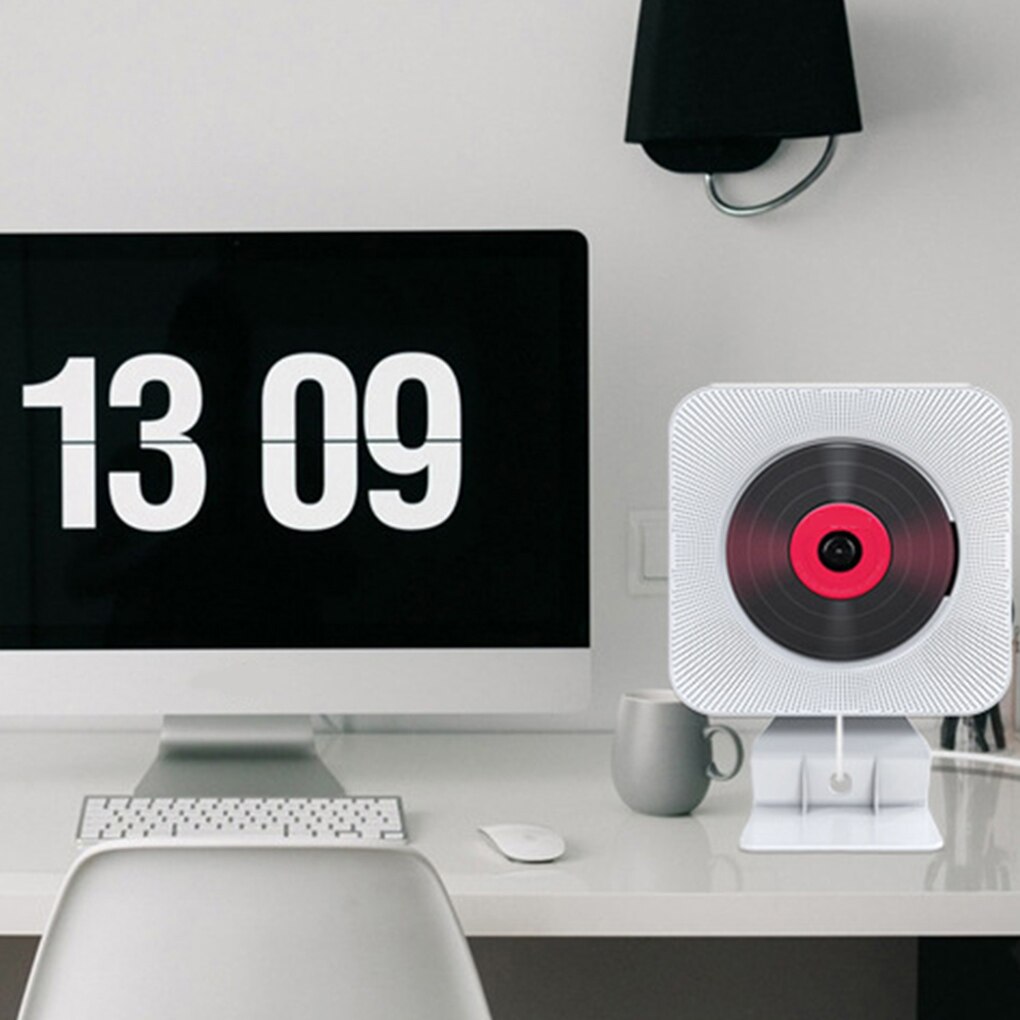 Wall Mounted CD Player Surround Sound FM Radio Bluetooth USB MP3 Disk Portable Music Player Remote Control Stereo Speaker