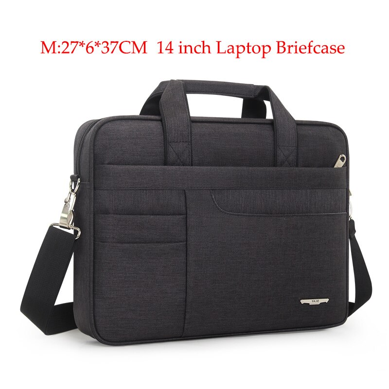 étanche hommes femmes 14 15.6 pouces sacoche pour ordinateur portable sac à main d'affaires pour hommes grande capacité sac à bandoulière messager: black-M