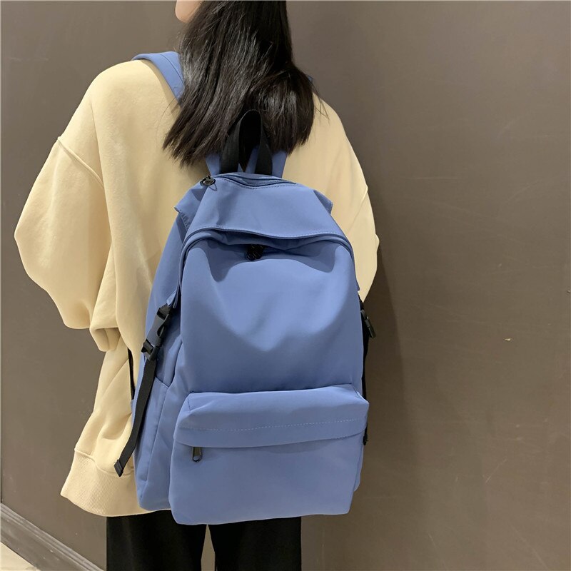 Kobieta solidna tornister dla nastoletnich dziewcząt 2020 Nylon podróży plecak kobiet Mochilas Sac A Dos Ladie plecak na laptopa torba męska paczka