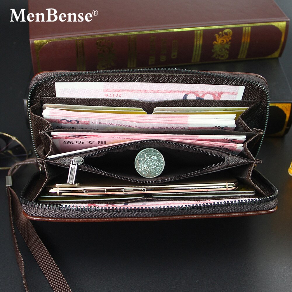 Mannen Portemonnee Lange Stijl Creditcardhouder Mannelijke Telefoon Portemonnee Rits Grote Capaciteit Pu Lederen Clutch Bag voor Mannen