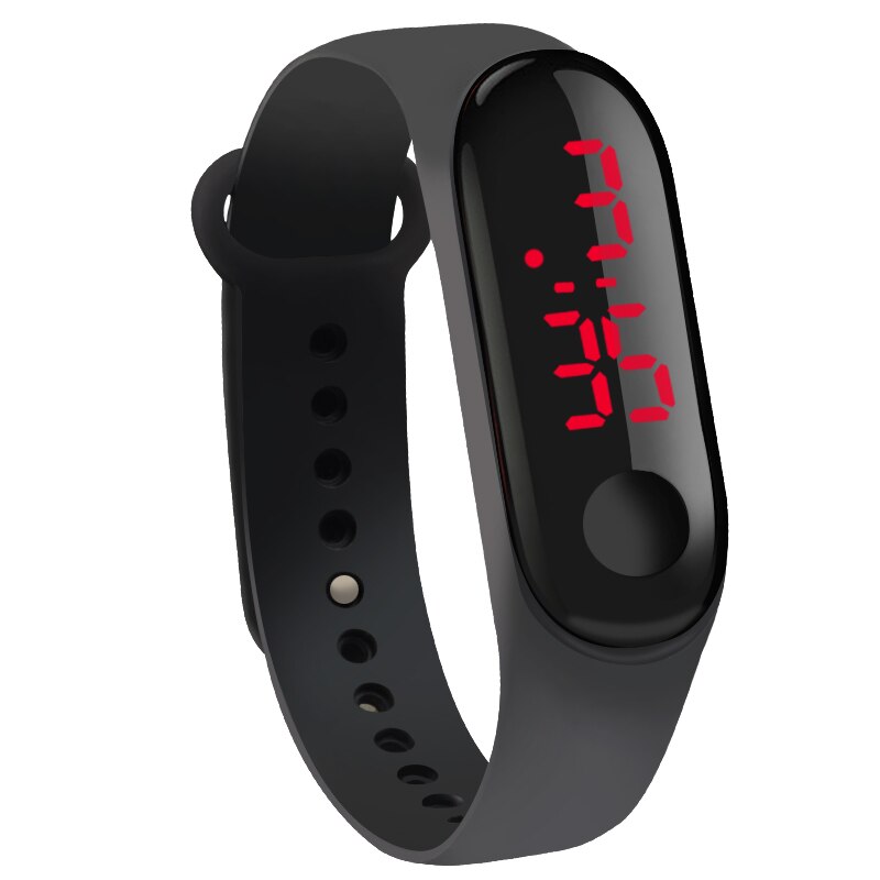 10 farben berühren LED Anzeige Datum Digital-Sport lässig Silikon Gurt Männer Frauen Armbinde freundlicher Armbinde Uhr Uhr