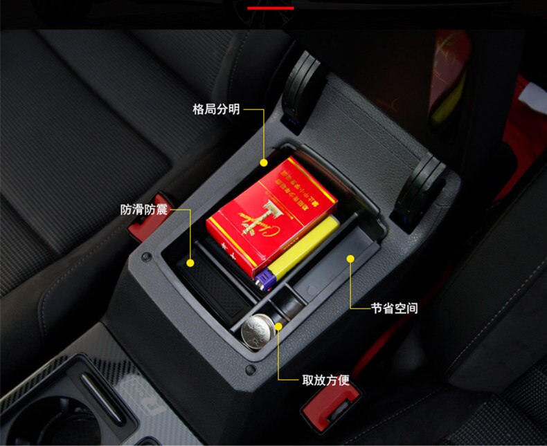 Armrest Storage Box for Volkswagen Golf 7 Console Stowing Tidying Golf Mk7 VII 5G GT I R 1.2 TSI 1.0 1.4 1.8 2.0 TDI