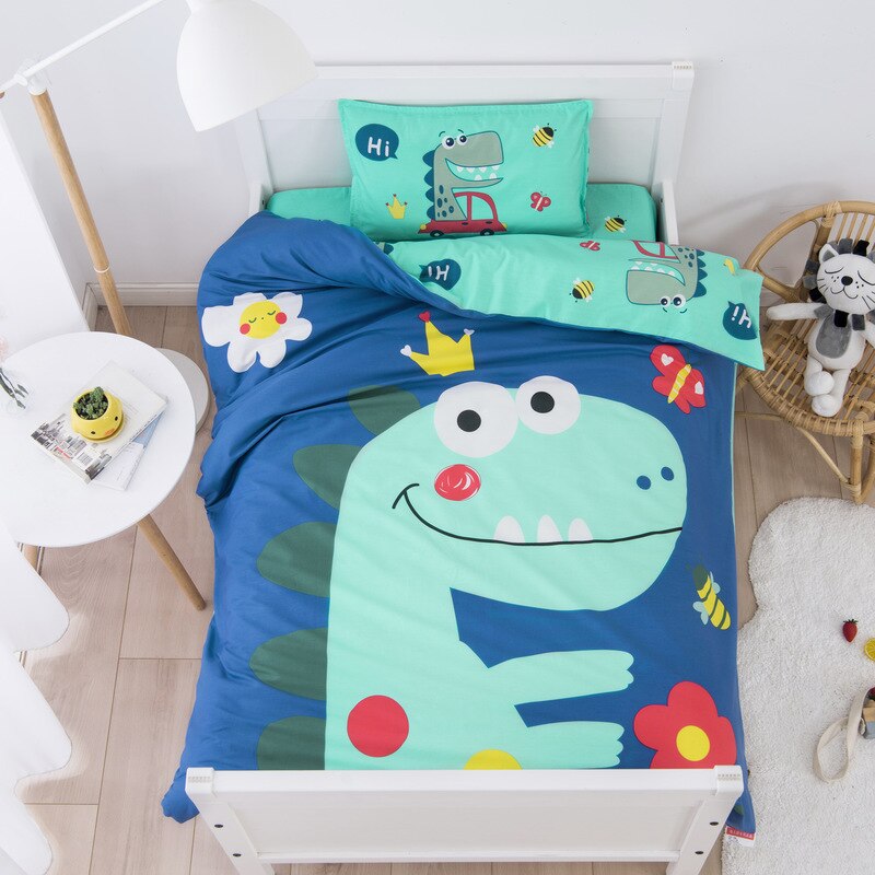 3 stk bomuldsseng sengelinned sæt tegneserie baby sengetøjssæt inkluderer pudebetræk lagen dynebetræk uden fyldstof: 6