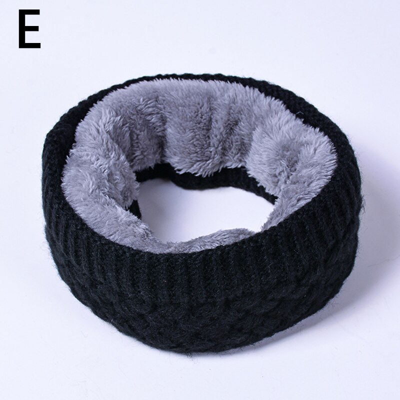 Sjaal Winter Vrouwen Mannen Solid Breien Kraag Dikke Warme Velveted Ringen Sjaals Allmatch Uitlaat: E