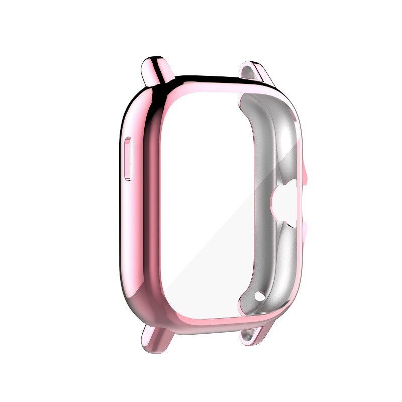 Tpu Case Voor Xiaomi Amazfit Gts 2 Volledige Cover Screen Protector Film Horloge Case Plating Frame Voor Amazfit GTS2 Shell case: Pink