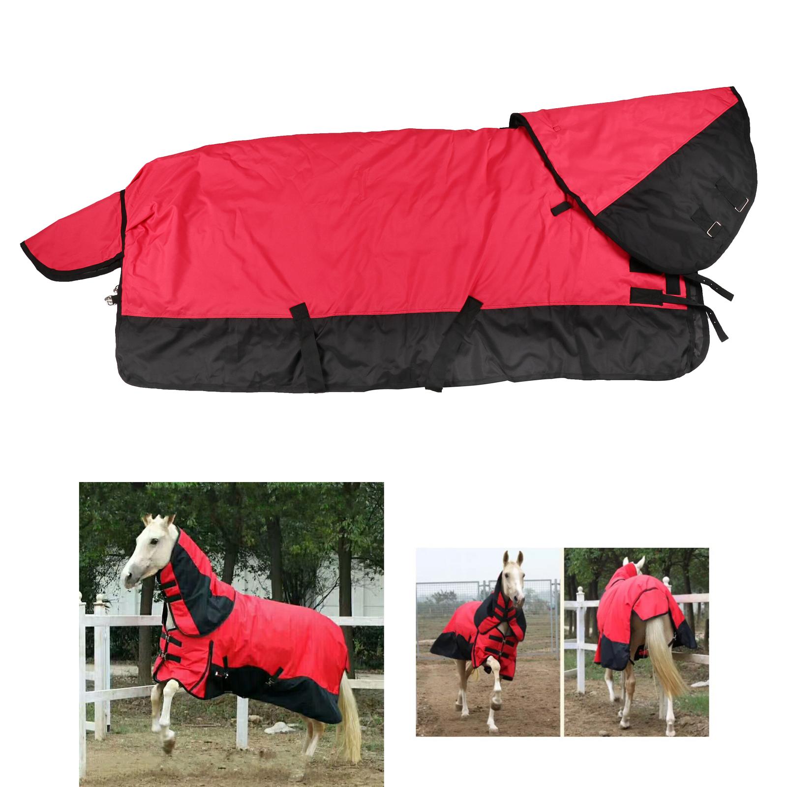 Horse Winter Blanket - 6000D Waterproof Polyester 350g Heavyweight Turnout Blanket, Better Fit and Freedom of Movement: Red