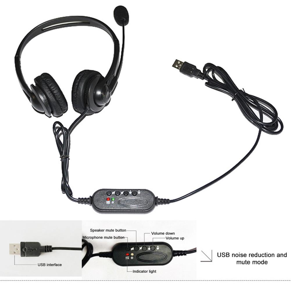 USB Telephone Computer Headset with Microphone Noise Cancelling and Volume Controls for Computer Laptop PC Gaming