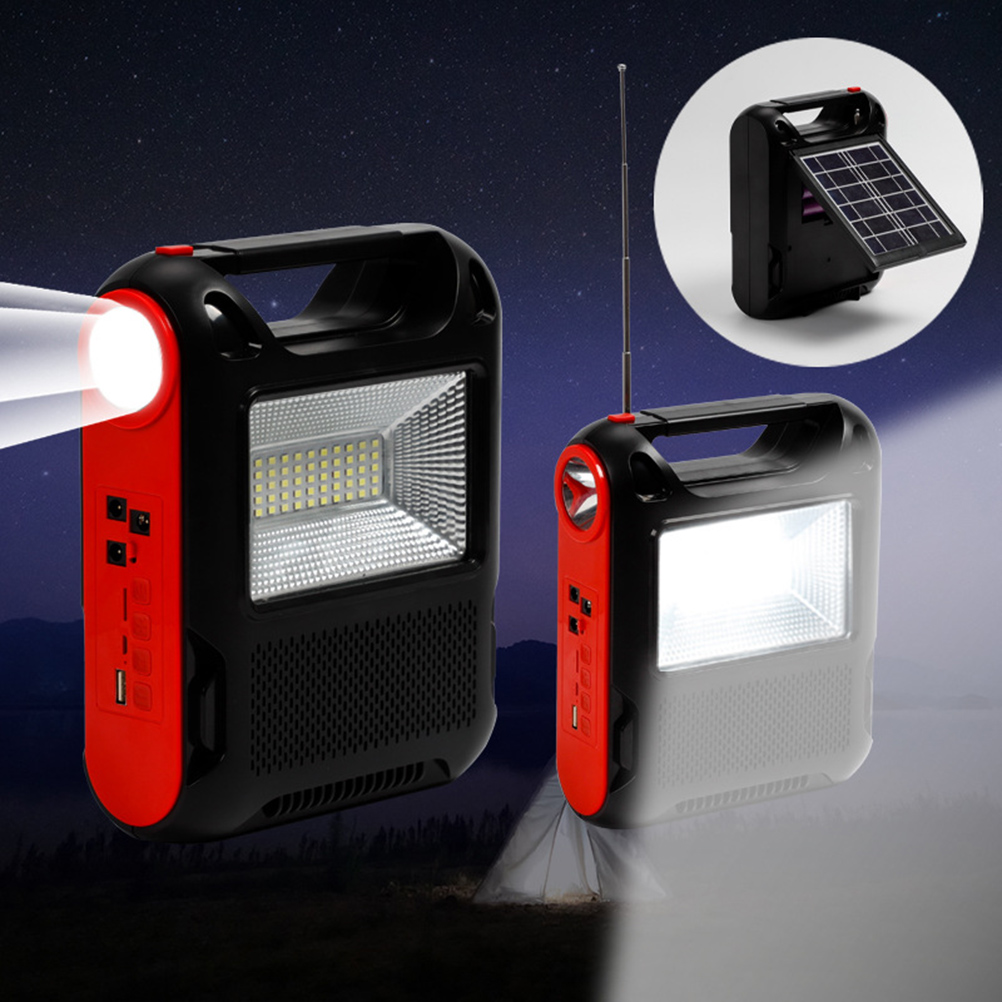 Solar Radio Oplaadbare Emergency Radio Met Am/Fm Draagbare Zaklamp Multifunctionele Power Bank Led Leeslamp