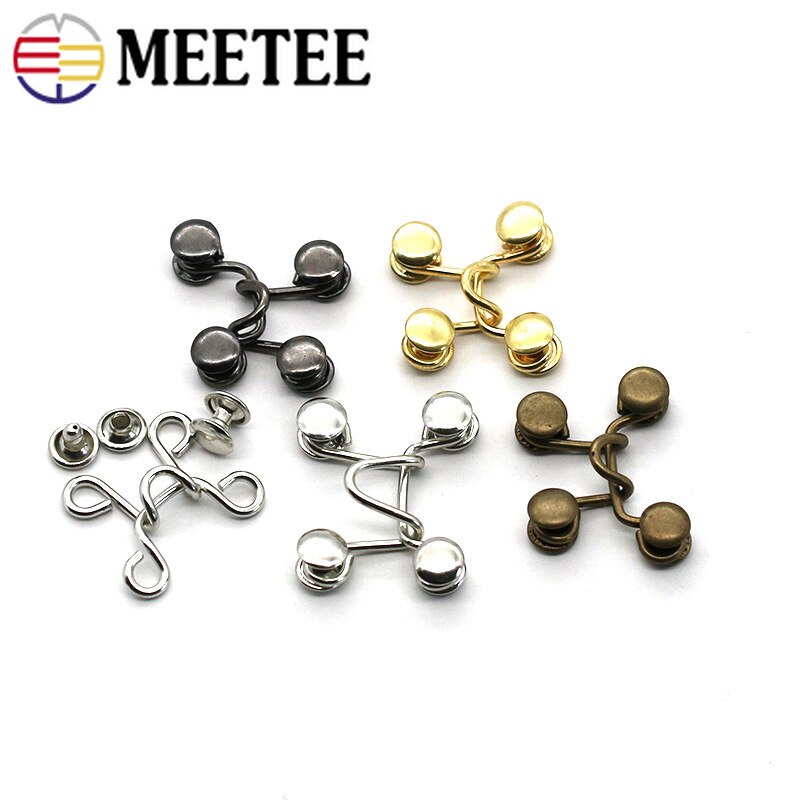 Meetee 30 sett 27 x 28/32 x 28mm metallplaggkroker jeans midjejusteringsspenne avtagbar nagleknapp gjør-selv usynlig justeringsknapp