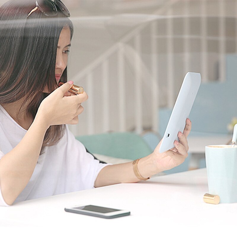 LED Touch Screen Makeup Mirror Cosmetic Mirror USB Rechargeable Portable Stand For Tabletop Bathroom Bedroom Travel