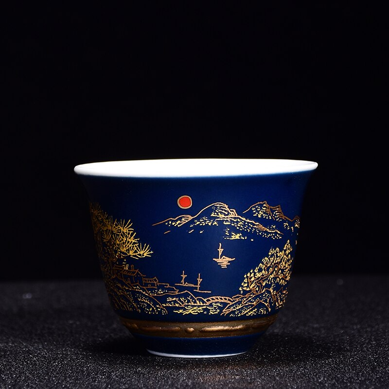 Chinese Blue and white porcelain Tea Cups Anti Scaling Handmade Tea Bowl Imperial court Style luxury tea cup Single Cup Tea set