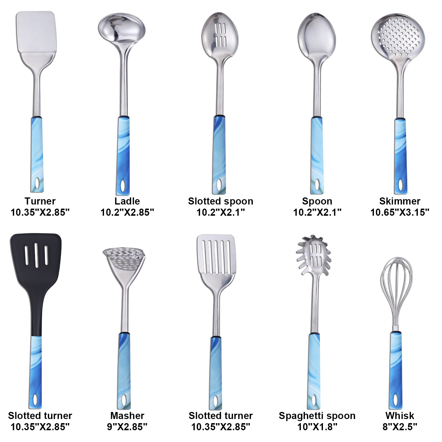 11Piece Kitchen Utensil Set Storage Bucket Cooking Utensils Stainless Steel Nylon Non-stick Spatula Set Baking Tool Set