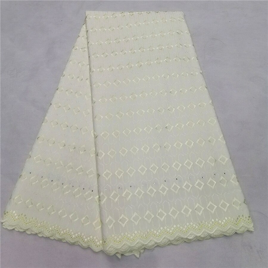 Zwitserse Kant Stof Satijn 100% Katoen Borduren Afrikaanse Katoen Stoffen Zwitserse Voile Kant Populaire Dubai Stijl 5 Yards: 5