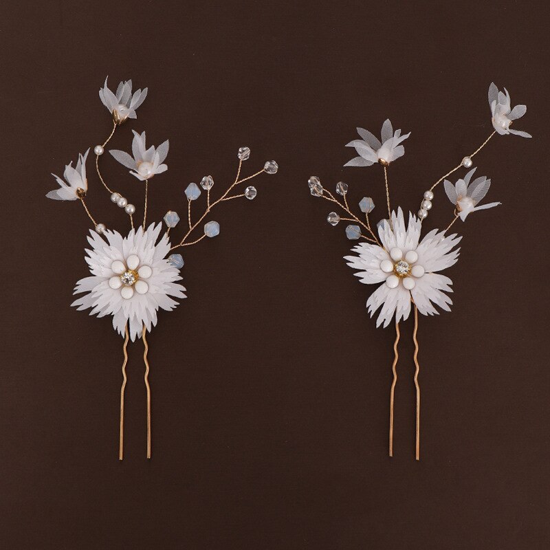 Medel – ensemble de trois pièces de bijoux de mariée, peigne à cheveux en fleur de cristal fait à la main, boucles d&#39;oreilles, ensemble de coiffure de mariage, offre spéciale: Hairpin