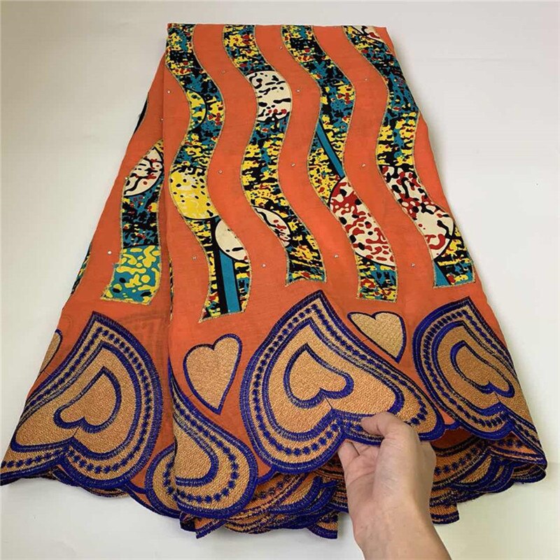 5 yards afrikansk bomuld schweizisk blonder stof ankara voks udskriver stof dubai stil ledning blonder nigeriansk voks med blonder stof: 5