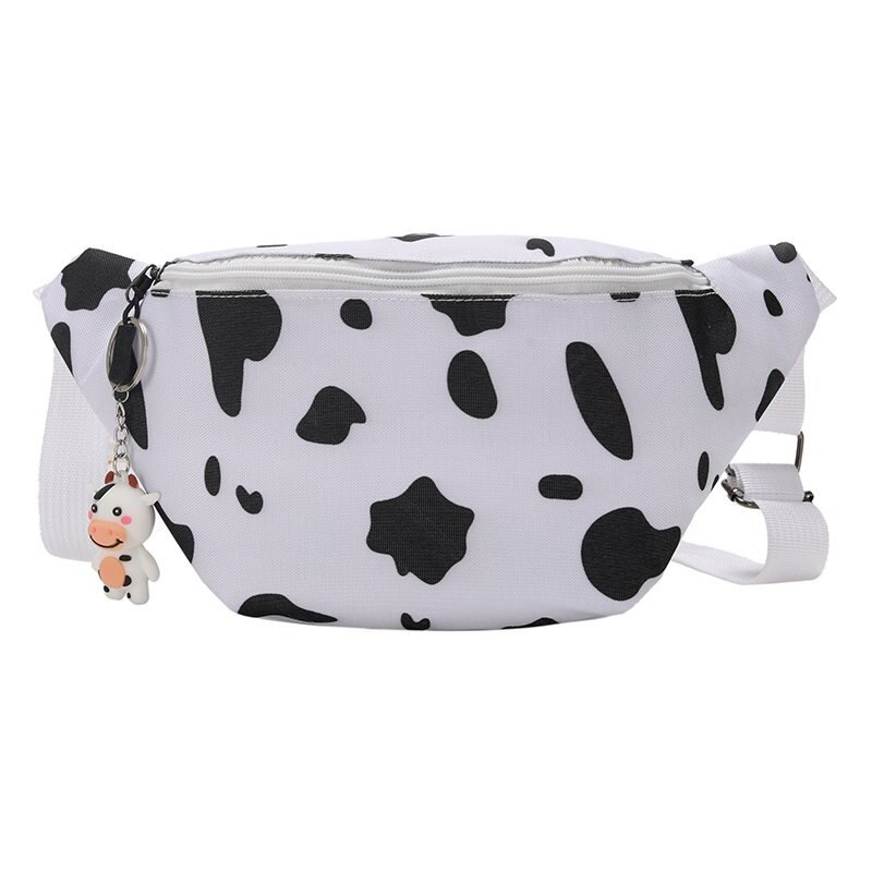 Trend Vrouwen Fanny Pack Heuptas Koe Patroon Crossbody Borst Zakken Oxford Doek Schouder Taille Belt Bag Mooie Student Taille pack