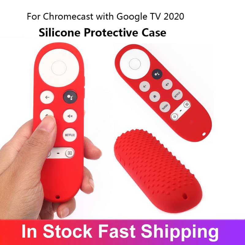 Silicone Cover For Smart TV Remote Control Case Protective Skin For Chromecast With Google TV Remote Protective Case Cover Audio