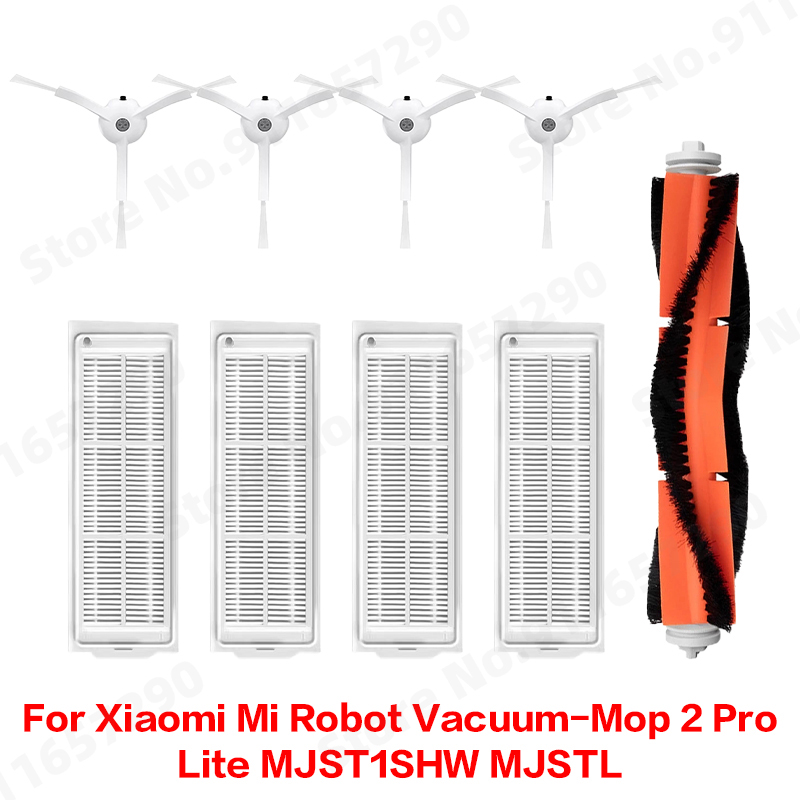 Para Xiaomi Mi Robot aspirador-mopa 2 Pro/Lite MJST1SHW MJSTL Cepillo principal lateral tanque de agua caja de polvo paño de mopa accesorios de filtro HEPA: Transparente