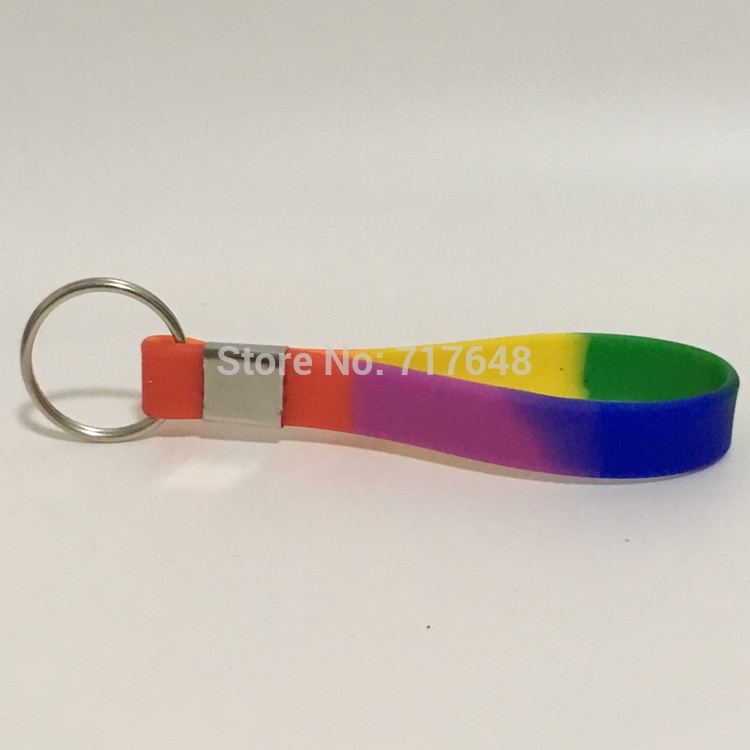 1 pc schlicht regenbogen stolz keychain Armbinde silikon armbänder freies