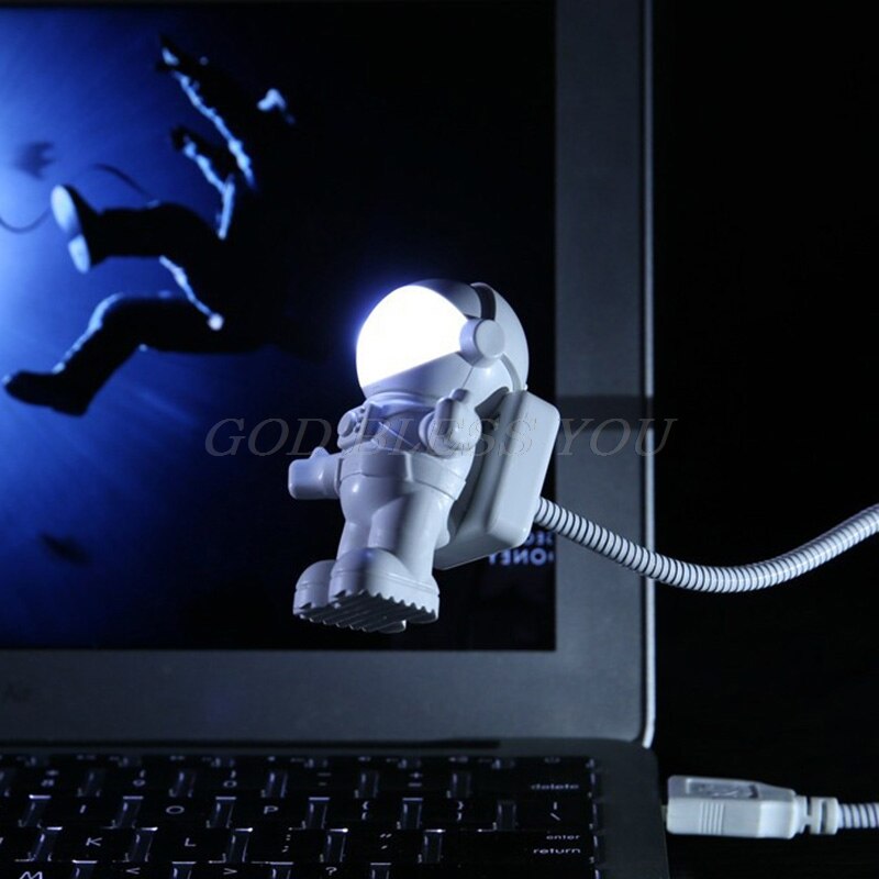 Spaceman astronaut mini fleksibel led pære lys bord gadgets usb håndlampe til power bank pc laptop