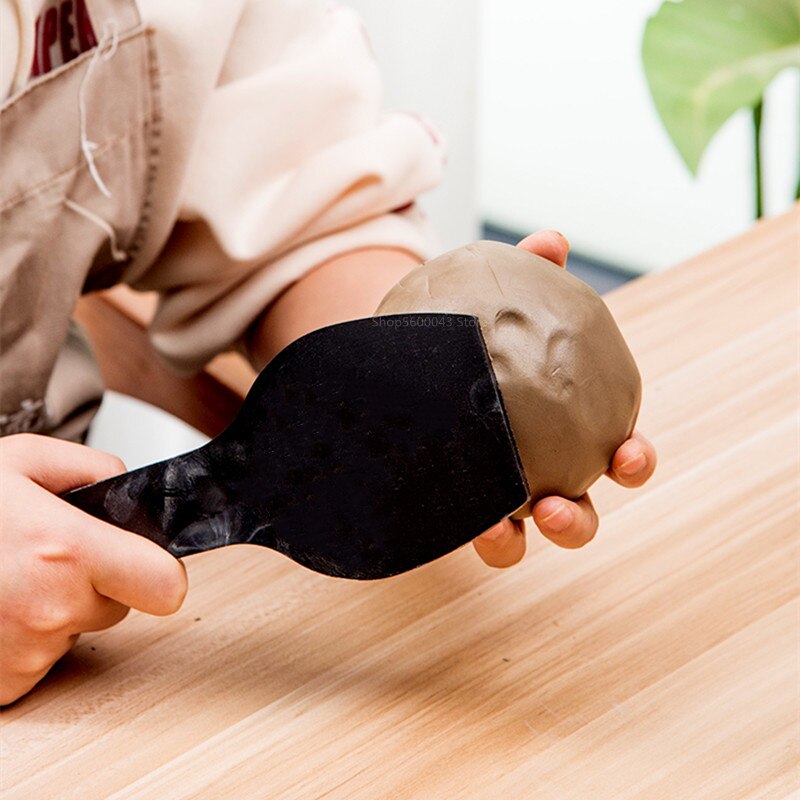 Modificador de caño de cerámica, herramientas de fabricación de ollas de arcilla púrpura de doble cabeza, golpeador de barro, cucharón de madera, huevos, tetera, manualidades, modelado