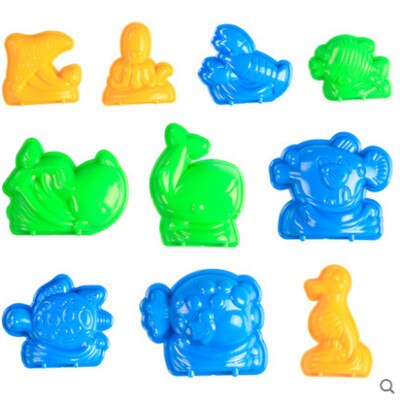 10 Sets Van Digitale Sterven Spelen Zand Outdoor Speelgoed Voor Childrensummer Zee Strand Speelgoed Baby Dune Zand Mold Gereedschap Sets verdikking Abs: 4