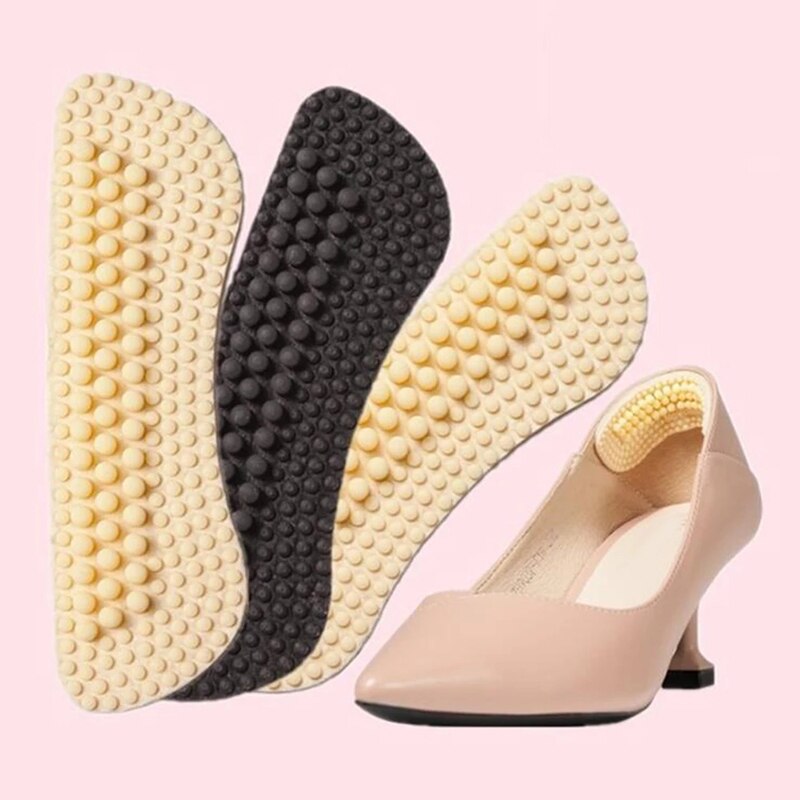 4D Heel Patch Silicone Rubber Heel Sticker with Soft Anti-wear Dots 2/4/5/6mm Thick for High Heels Shoes too Loose FK88